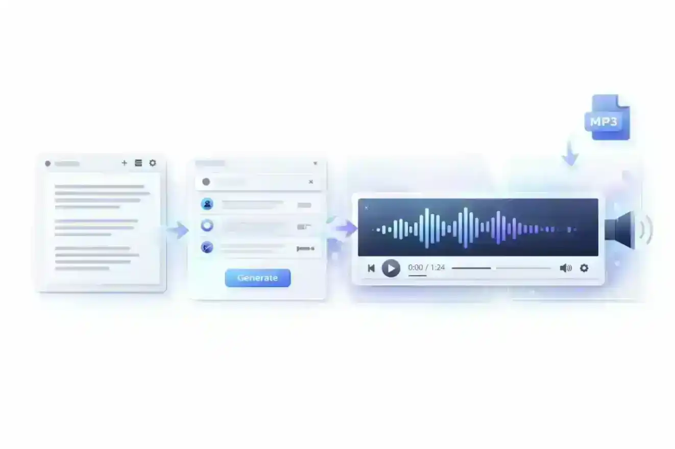 دليل خطوة بخطوة لتحويل النص إلى صوت — من لصق النص إلى تحميل ملف MP3