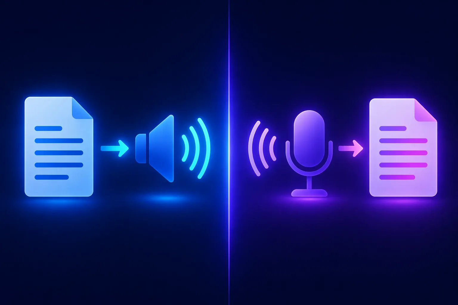 Synthèse vocale ou reconnaissance vocale sur Mac — comparaison visuelle des flux Contenu parlé et Dictée