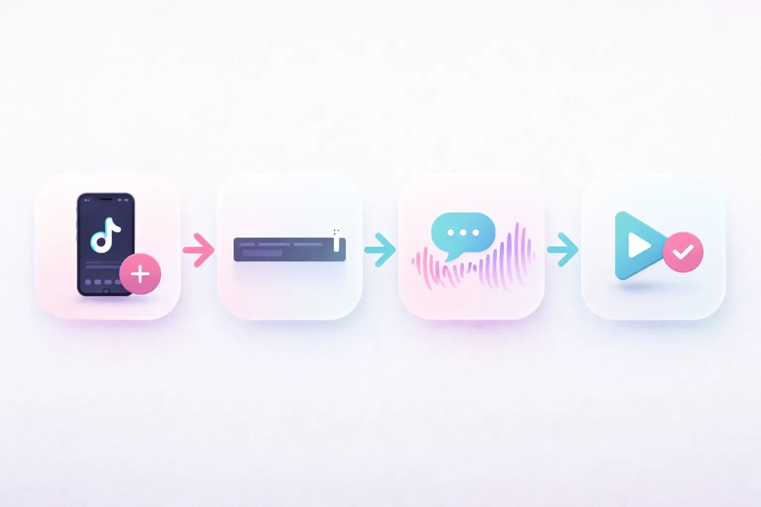 Schritt-für-Schritt-Anleitung, die zeigt, wie man Text to Speech auf TikTok hinzufügt — vom Text eingeben über die Stimmauswahl bis zur Timing-Anpassung